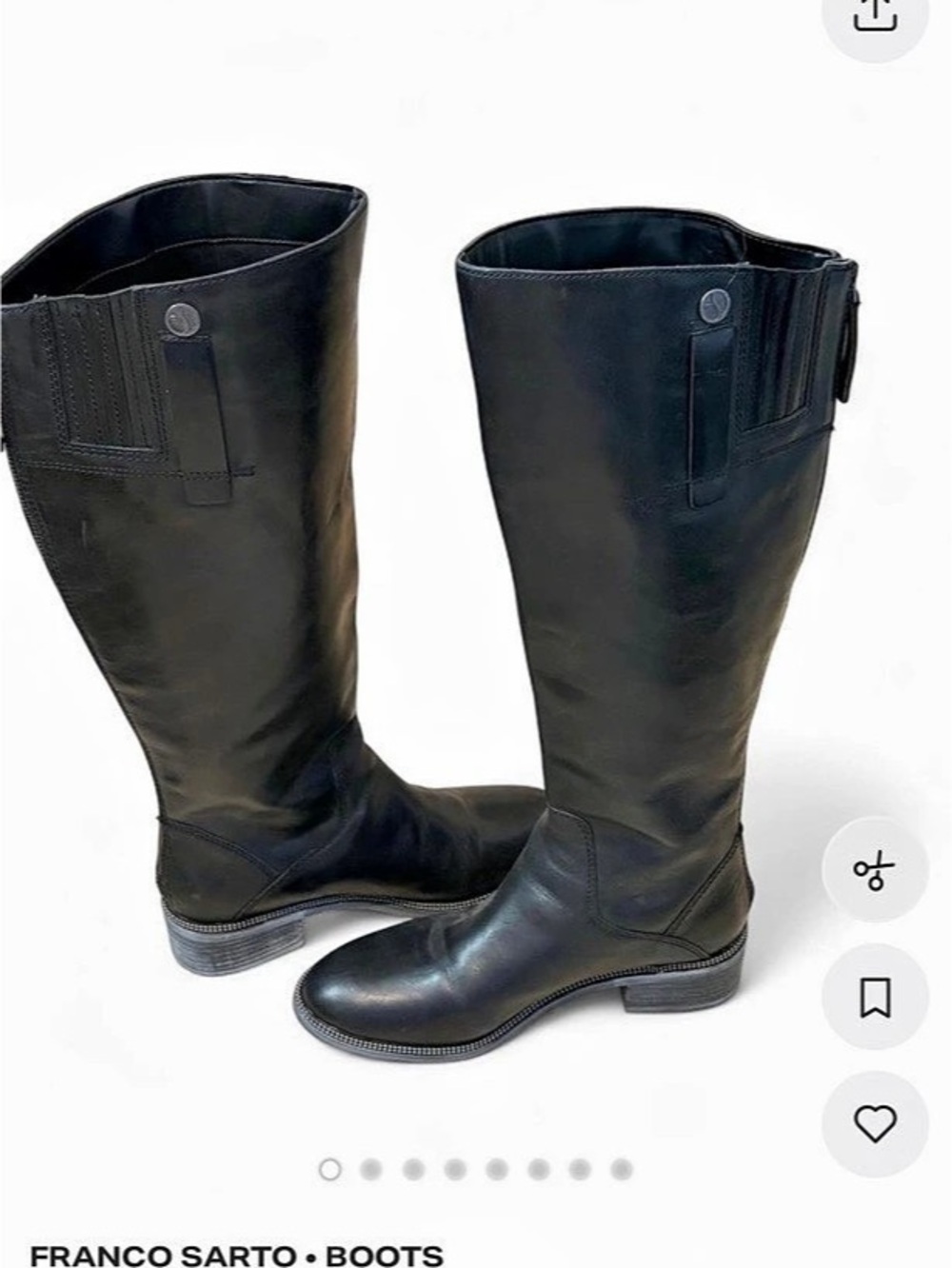 Franco Sarto Becky Knee High Boot Black US 7.5 wide calf